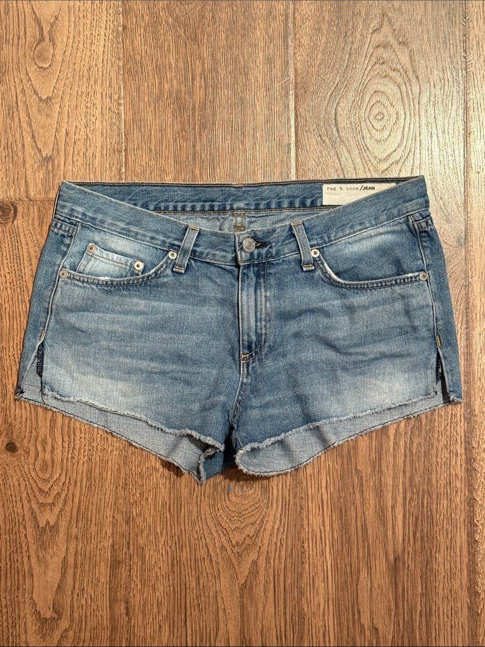 rag & bone Light Blue Denim Cutoff Shorts